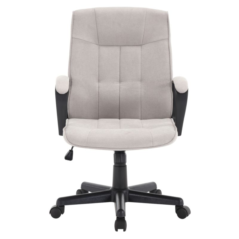 Komfortné kancelárske kreslo, svetlosivá látka-čierny plast