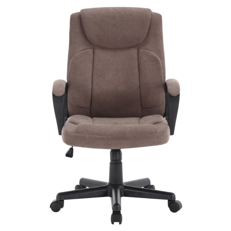 Komfortné kancelárske kreslo, hnedá látka-čierny plast