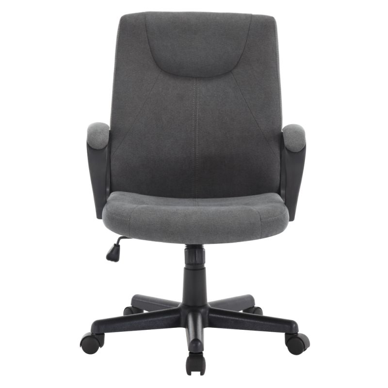 Komfortné kancelárske kreslo, tmavosivá látka-čierny plast