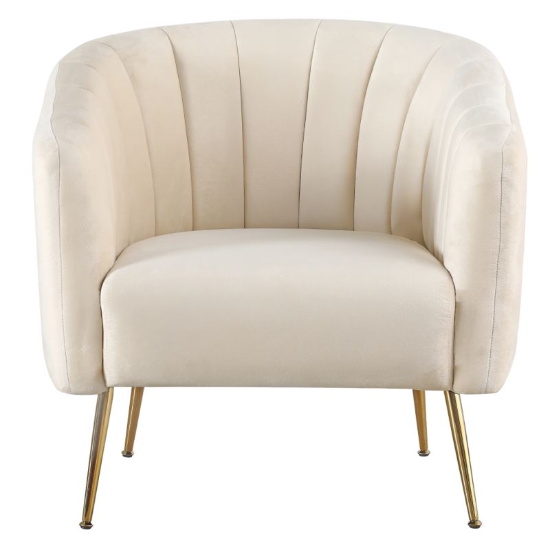 Dizajnové kreslo, béžová Velvet látka-gold chróm-zlatý