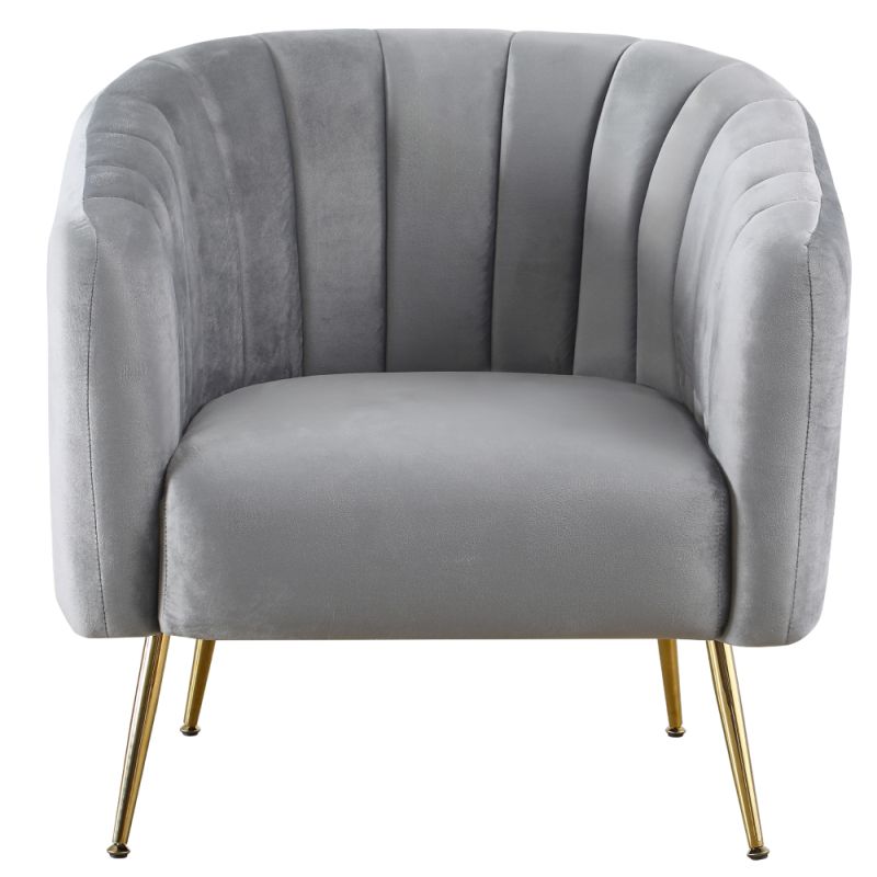 Dizajnové kreslo, sivá Velvet látka-gold chróm-zlatý