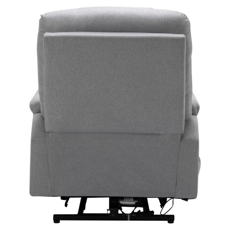 Masážne elektrické relaxačné polohovacie kreslo s podnožou svetlosivé