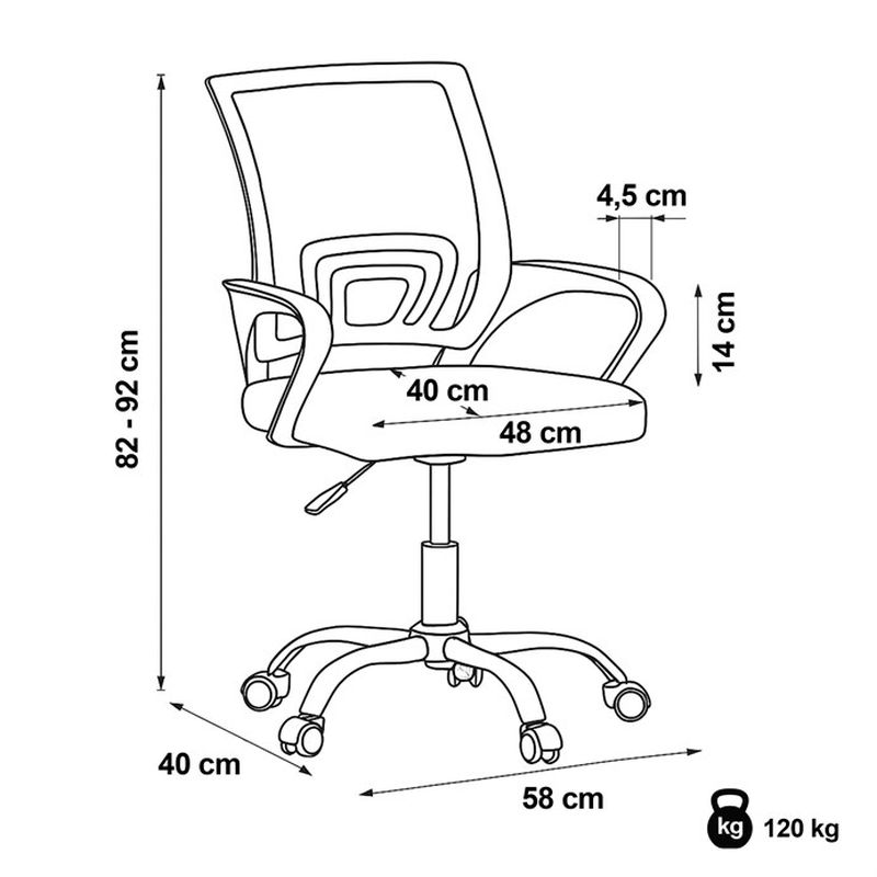 Kancelárska stolička, poťah sivá látka a sieťovina MESH