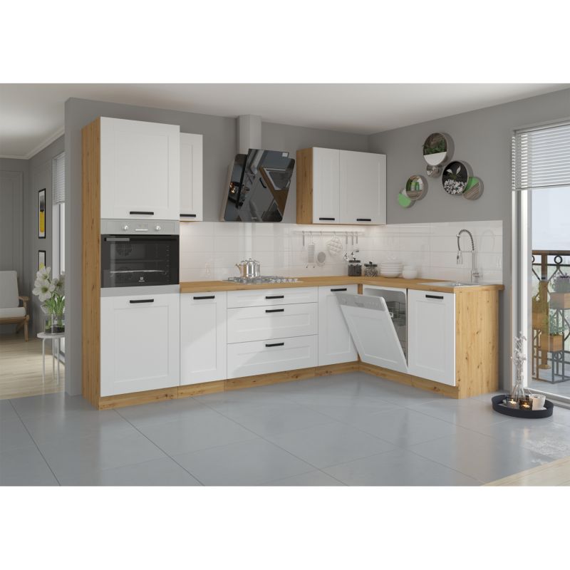 Dvierka na umývačku riadu, biela-dub artisan, ZM 713x596