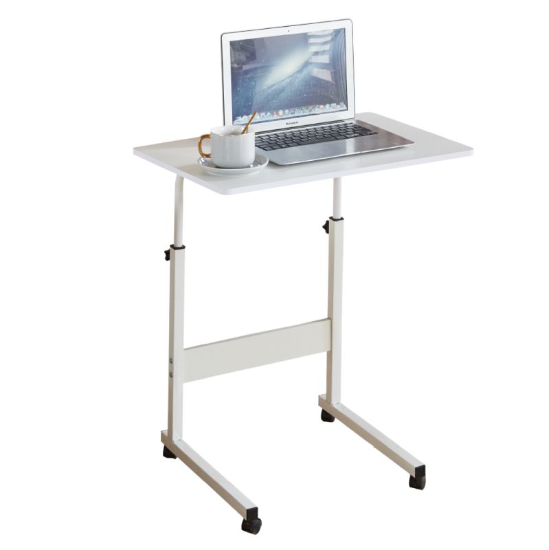 Nastaviteľný PC stôl s kolieskami, biely