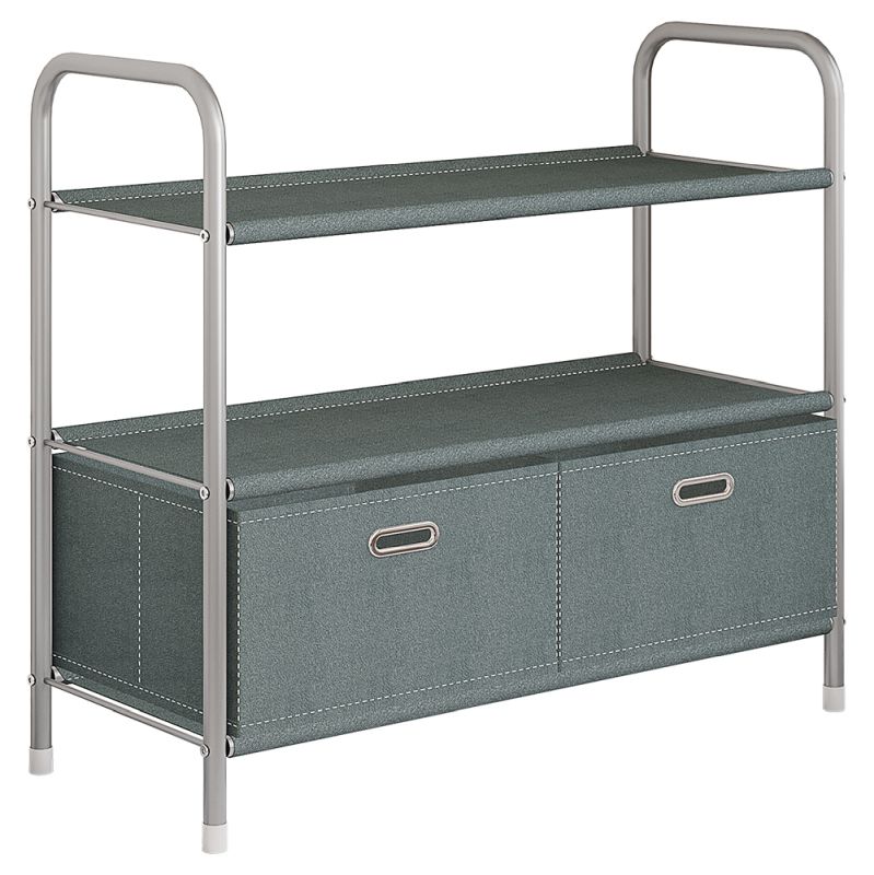 Štýlový regál v elegantnom sivom farebnom prevedení