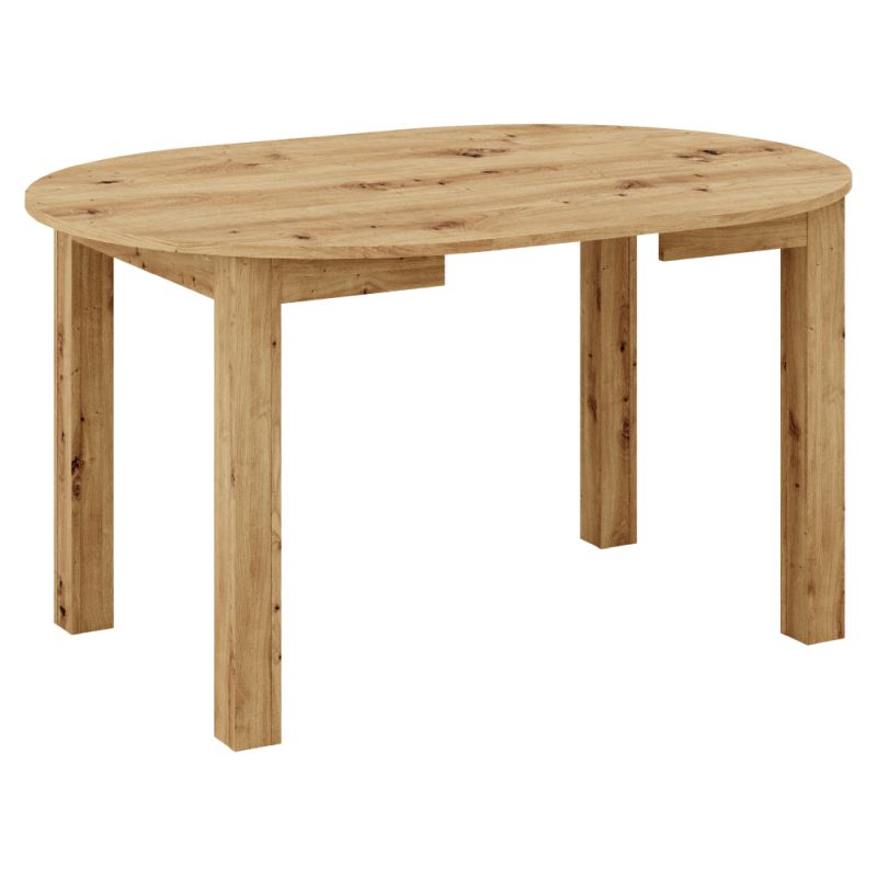 Jedálenský okrúhly rozkladací stôl, dub artisan, 103-142