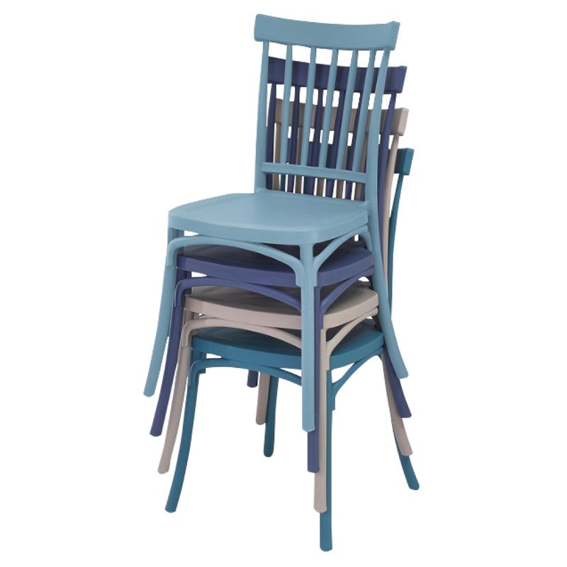 Stohovateľná stolička z plastu, modrá