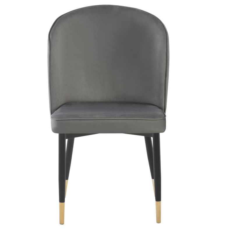 Elegantná jedálenská stolička sivá Velvet látka-čierna