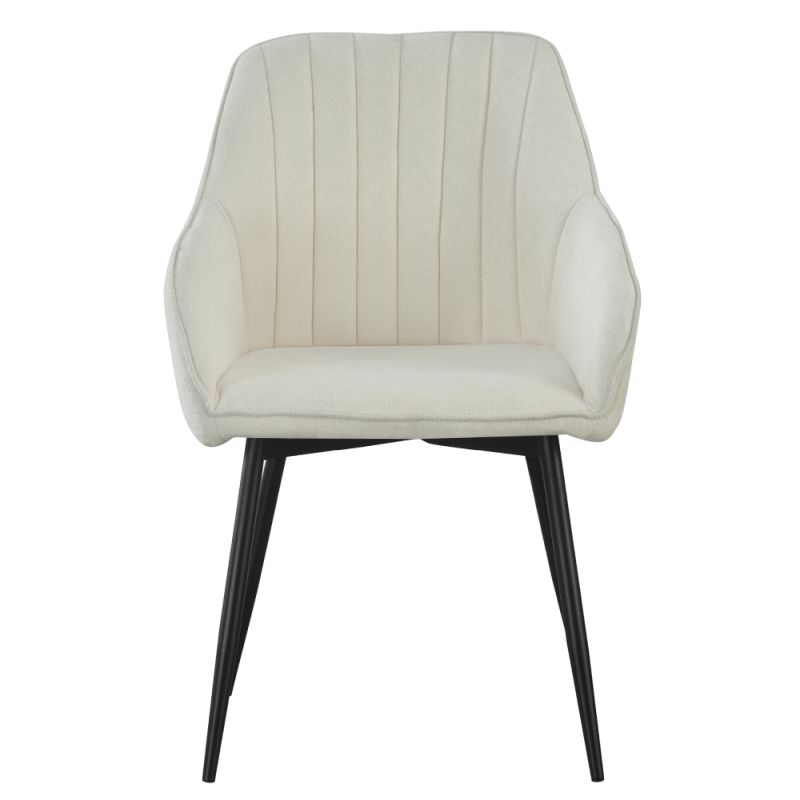 Dizajnové kreslo krémová látka, čierny kov