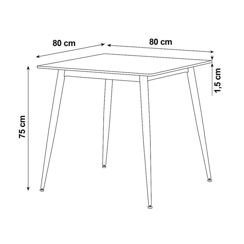 Stôl jedálenský 80x80 cm, keramická doska šedý mramor