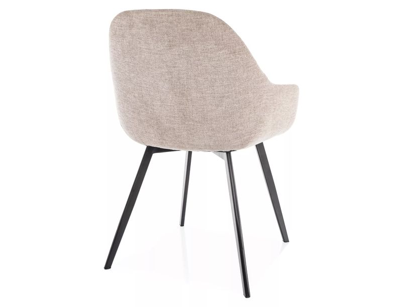 Jedálenská stolička látka Brego, čierny mat-béžová brego 34