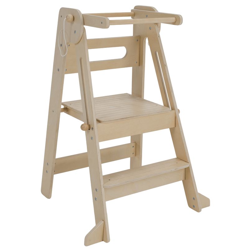 Montessori skladacia učiaca veža, prírodná