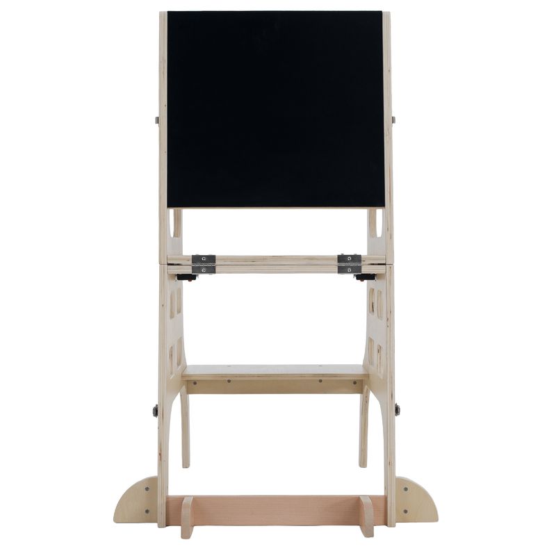 Montessori učiaca veža 3v1 s tabuľou, prírodná