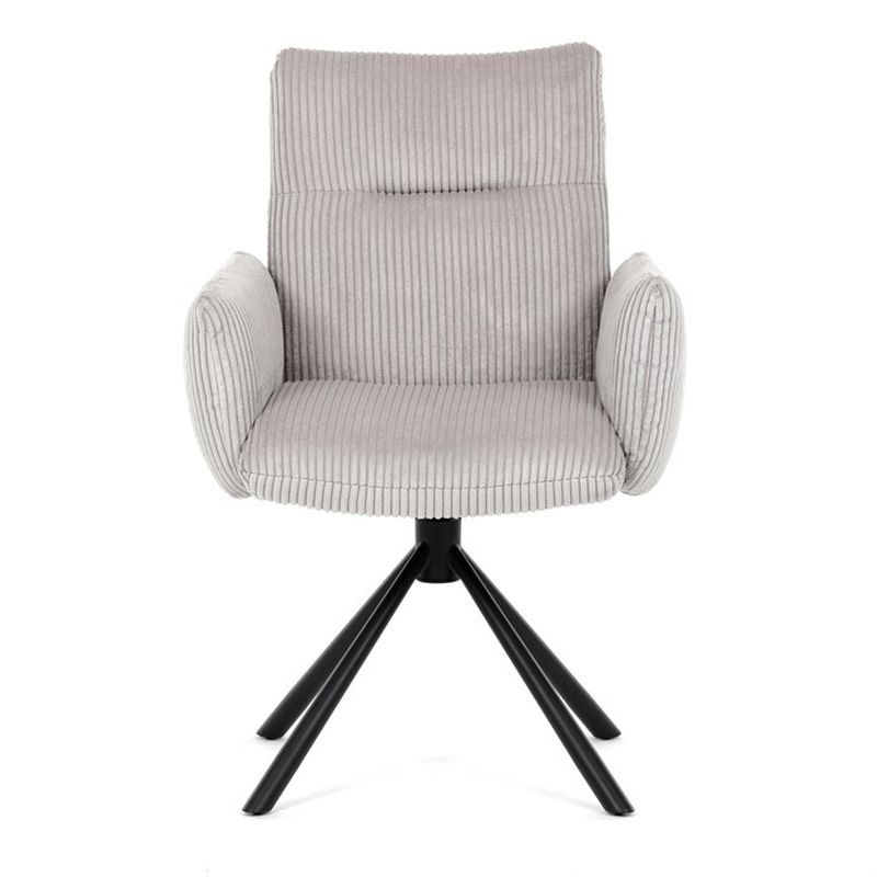 Jedálenská stolička, krémová menčestrová látka, 360 ° vratný mechanizmus