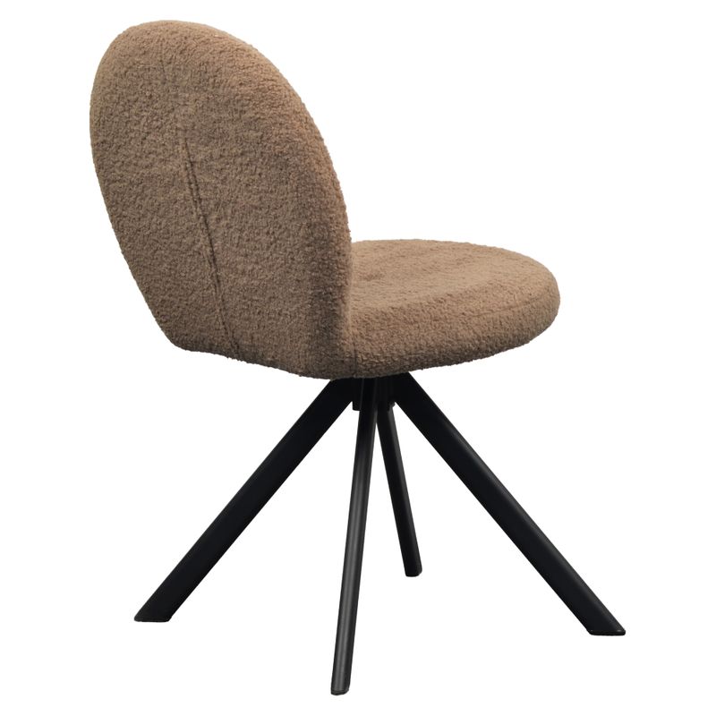 Štýlová jedálenská stolička svetlohnedá látka-čierna 