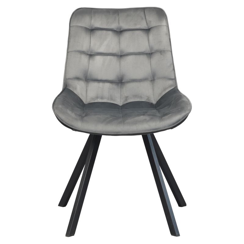 Štýlová jedálenská stolička tmavosivá Velvet látka-čierna