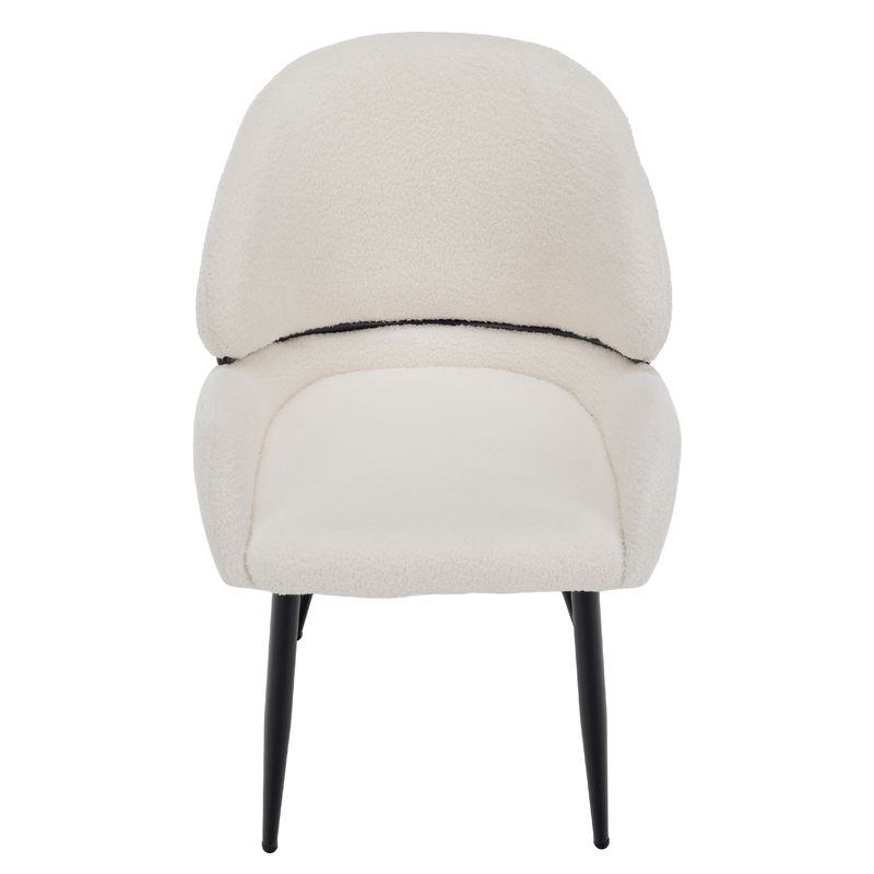 Štýlová jedálenská stolička, biela Bouclé látka-čierna