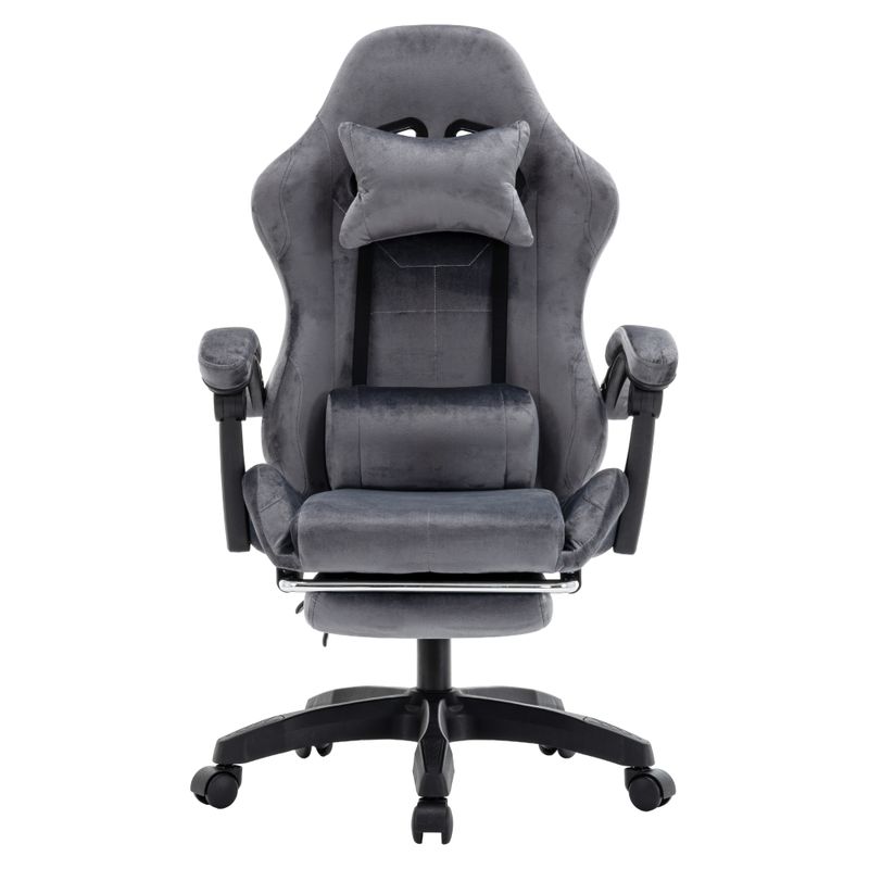 Elegantné kancelárske/herné kreslo s podnožou, sivá