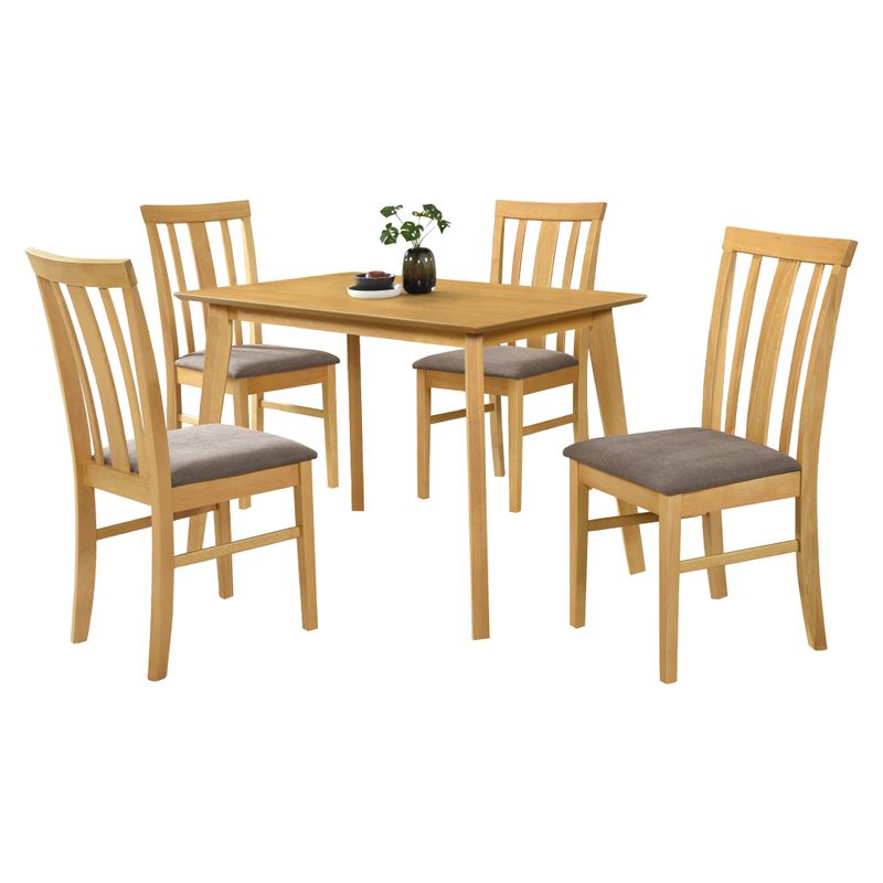 Jedálenský set z kaučukového dreva 1+4 v prevedení dub sonoma svetlý-tmavohnedá