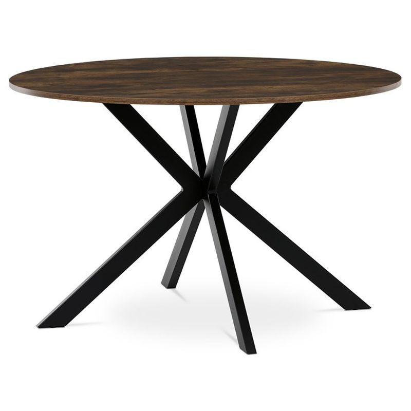 Jedálenský okrúhly stôl 120, MDF doska s dekorom starého dreva