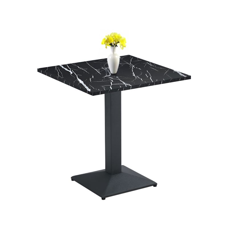 Elegantný jedálenský stôl, čierny mramor-čierna, 70x70