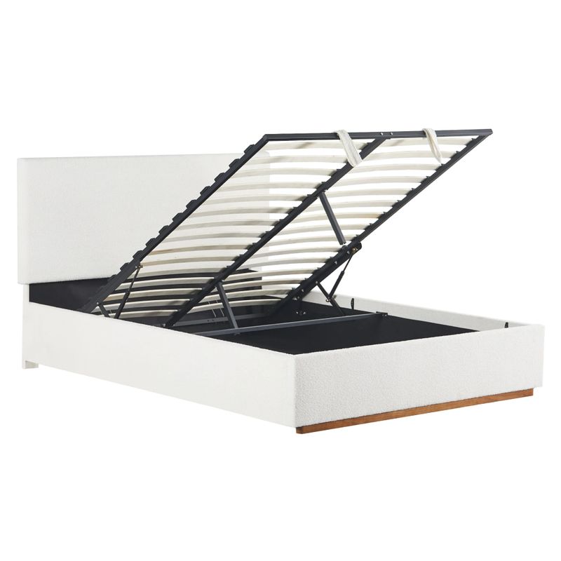 Manželská posteľ s roštom a úložným priestorom, 180x200, biela