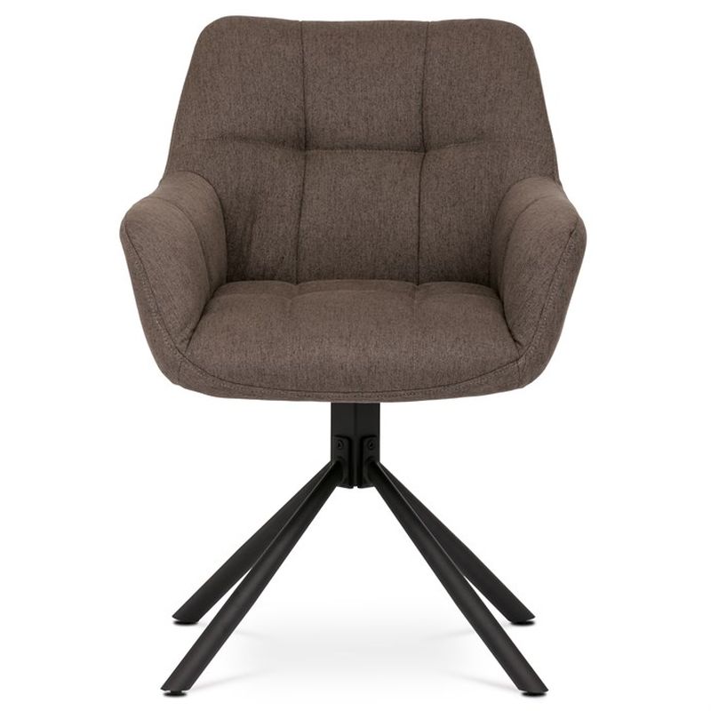 Jedálenská stolička hnedá látka, otočný mechanizmus