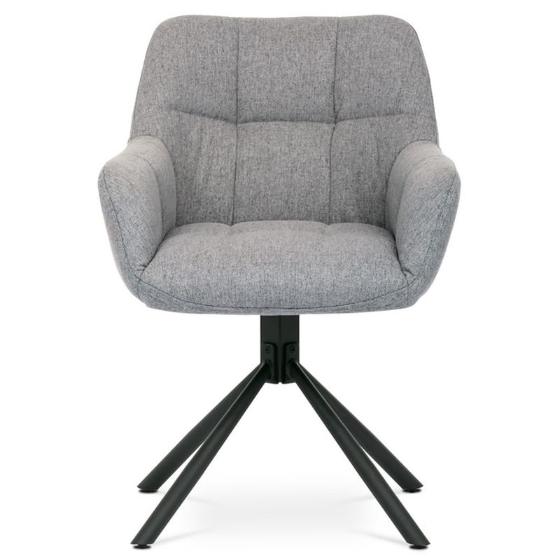 Jedálenská stolička svetlo sivá látka, otočný mechanizmus