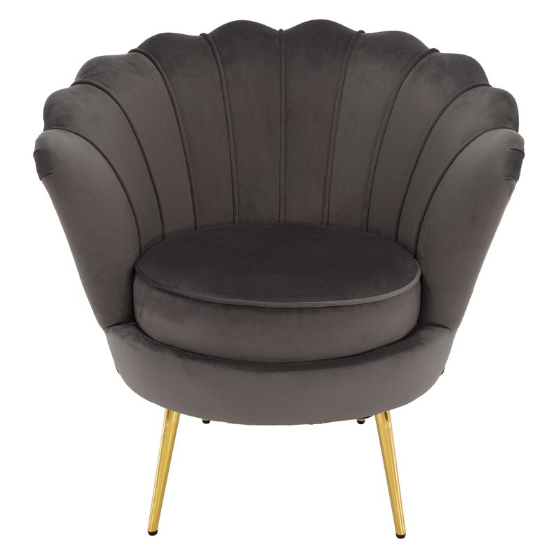 Kreslo v štýle Art-deco, sivohnedá Velvet látka-gold chróm zlatý