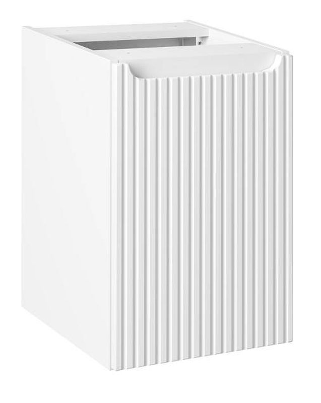 Skrinka s košom na bielizeň, biela, 1x dvierka