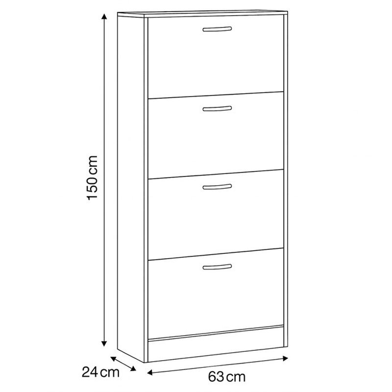 Botník so štyrmi priehradkami, dub