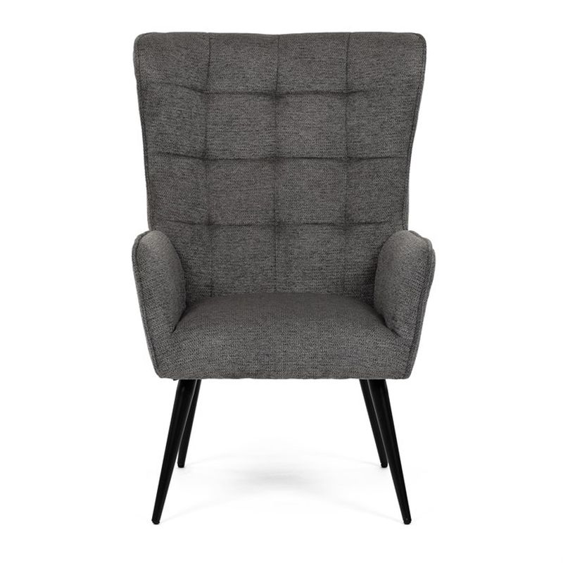 Moderné relaxačné kreslo v sivej látke