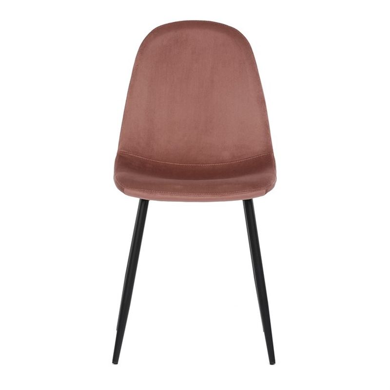 Jedálenská stolička v industriálnom štýle, ružová zamatová látka