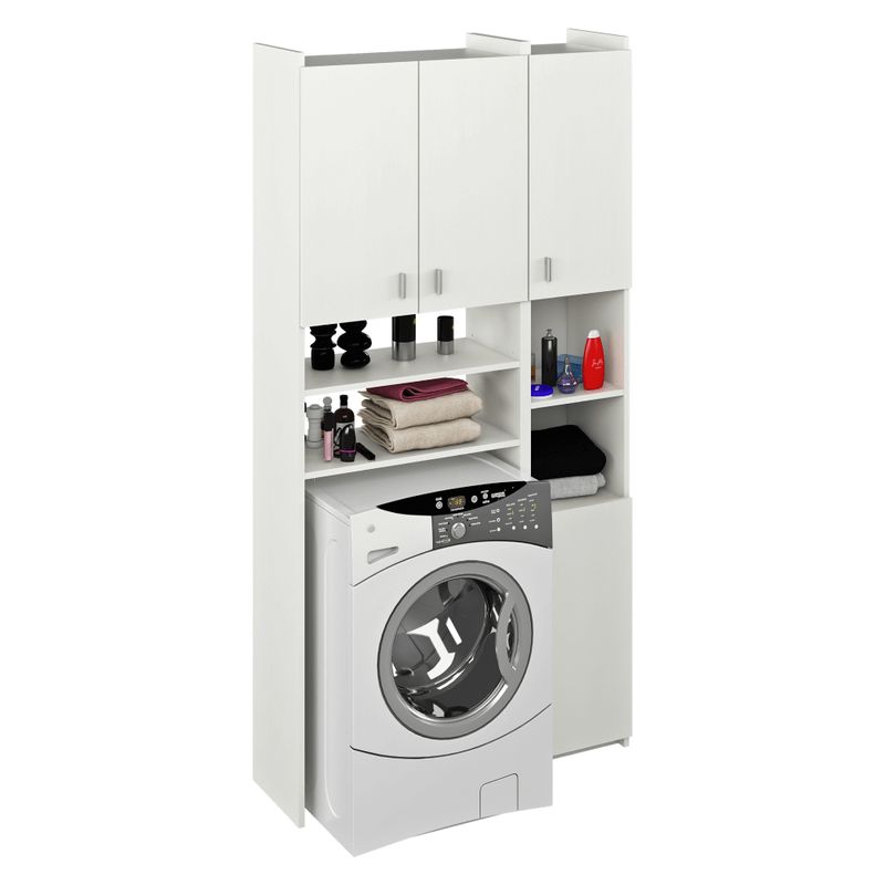 Skrinka nad práčku s regálom, biela