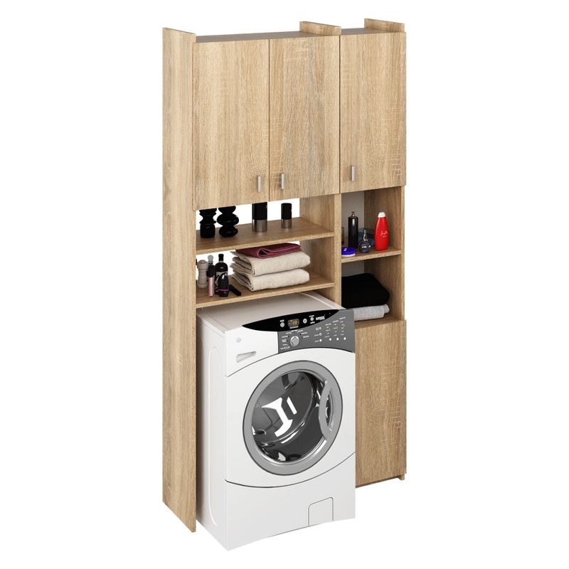 Skrinka nad práčku s regálom, dub sonoma