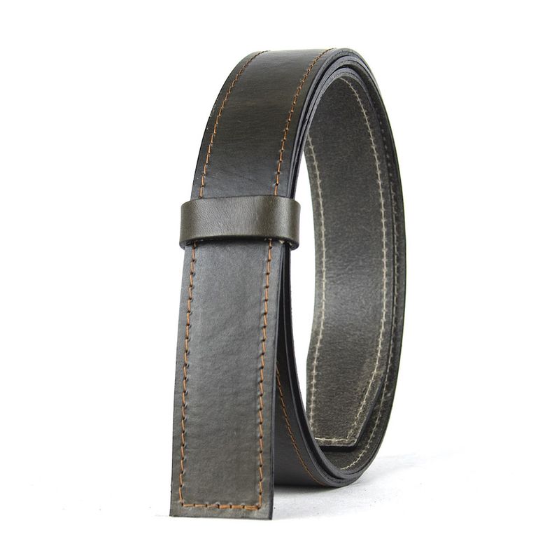 Kožený remeň pre opasky s brzdovou prackou, olivový, šírka 3,5 cm