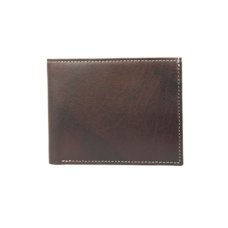 Kožená peňaženka z pravej kože, v tmavo hnedej farbe, ručne natieraná