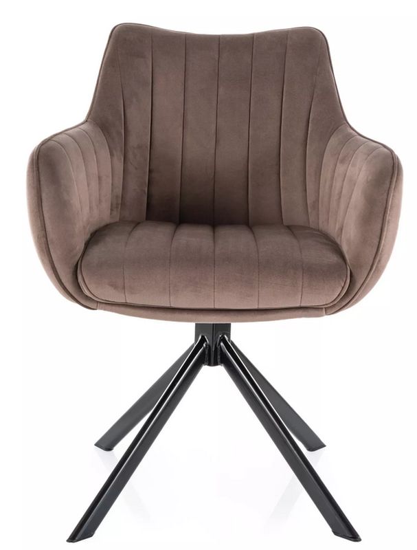 Otočná jedálenská stolička s lakťovými opierkami čierna-cappuccino bluvel 38