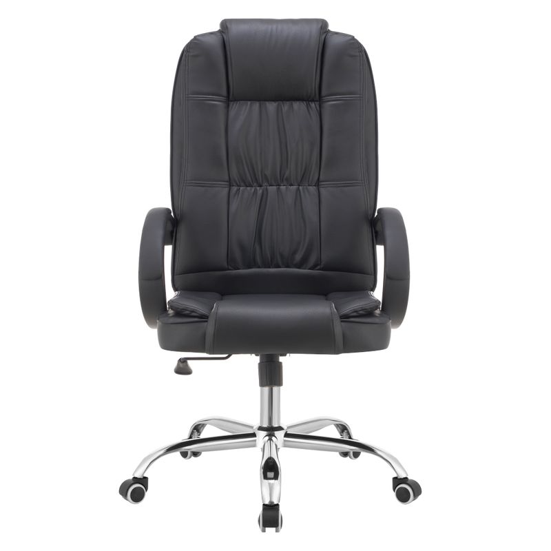 Kancelárske kreslo čierne z ekokože s hojdacou funkciou