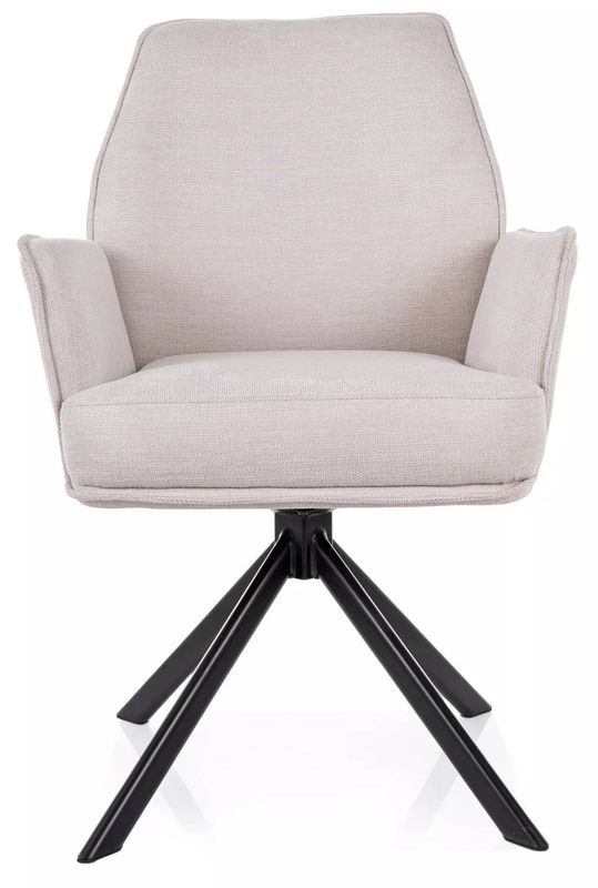 Jedálenská stolička s podrúčkami, čierna-svetlobéžová 22