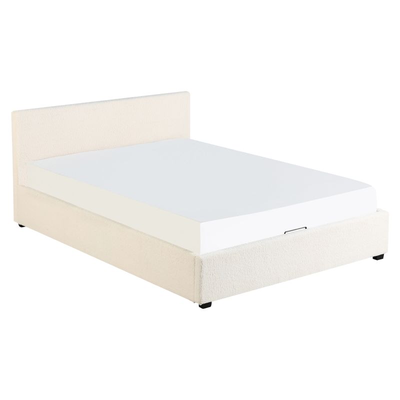 Manželská posteľ s roštom, 180x200 cm, biela Bouclé