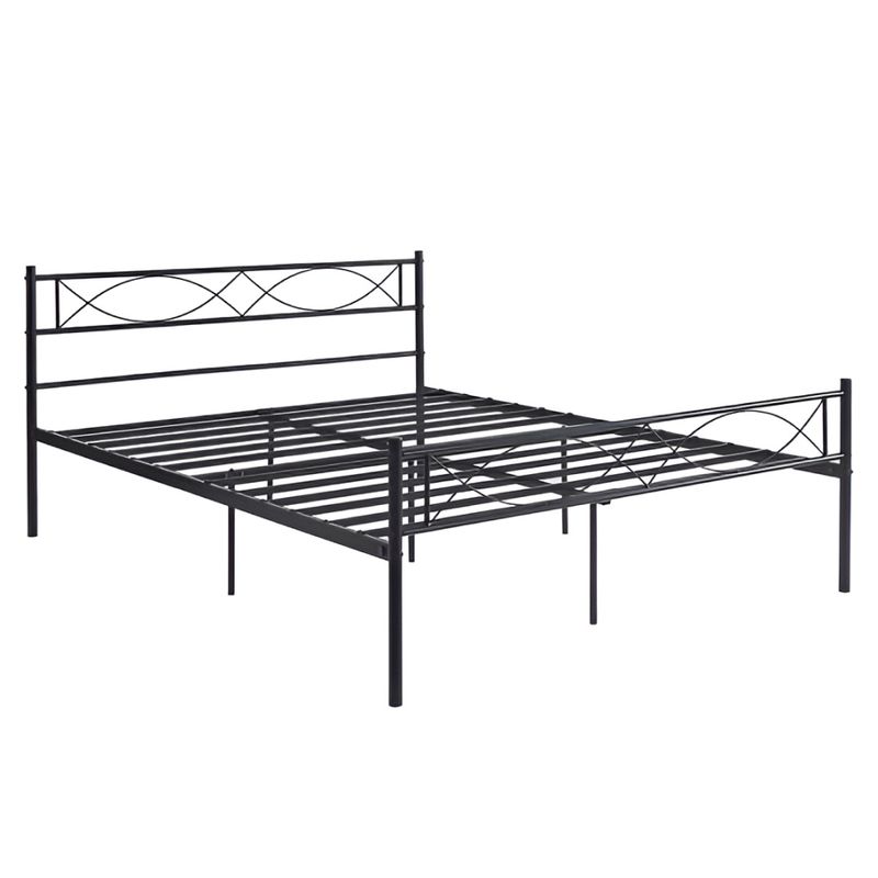 Kovová posteľ s roštom 180x200 cm, čierna