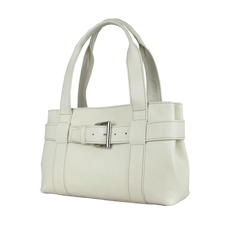 Dámska kožená kabelka v krémovej farbe