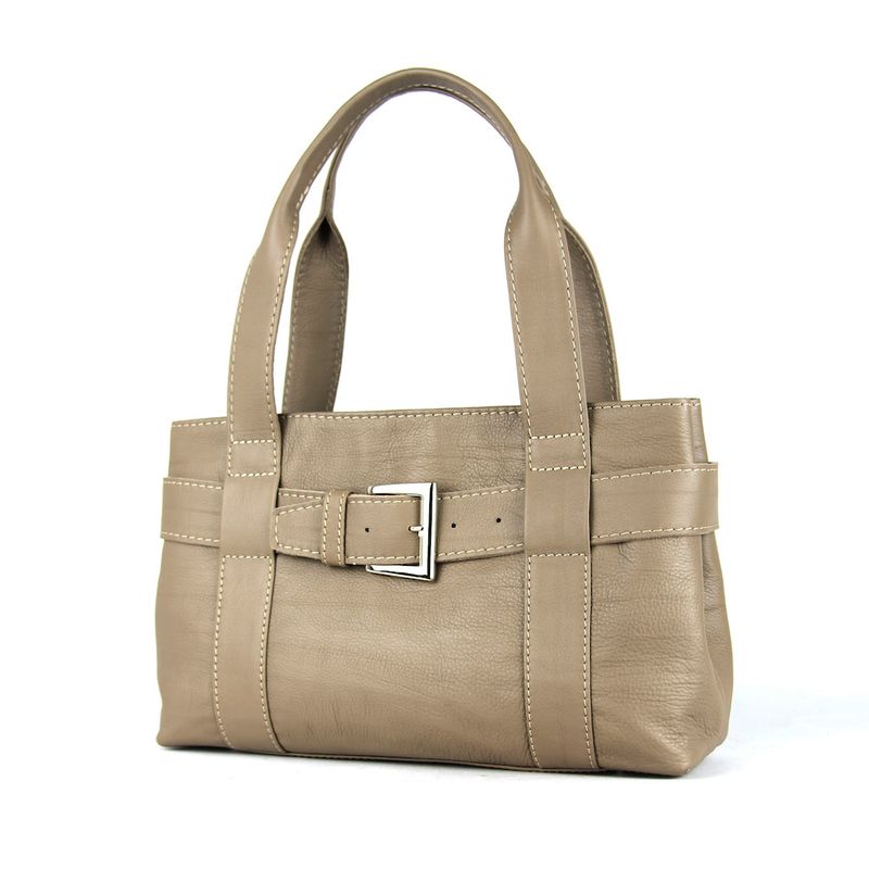 Dámska kožená kabelka v khaki farbe