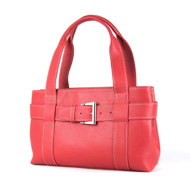 Dámska kožená kabelka v červenej farbe