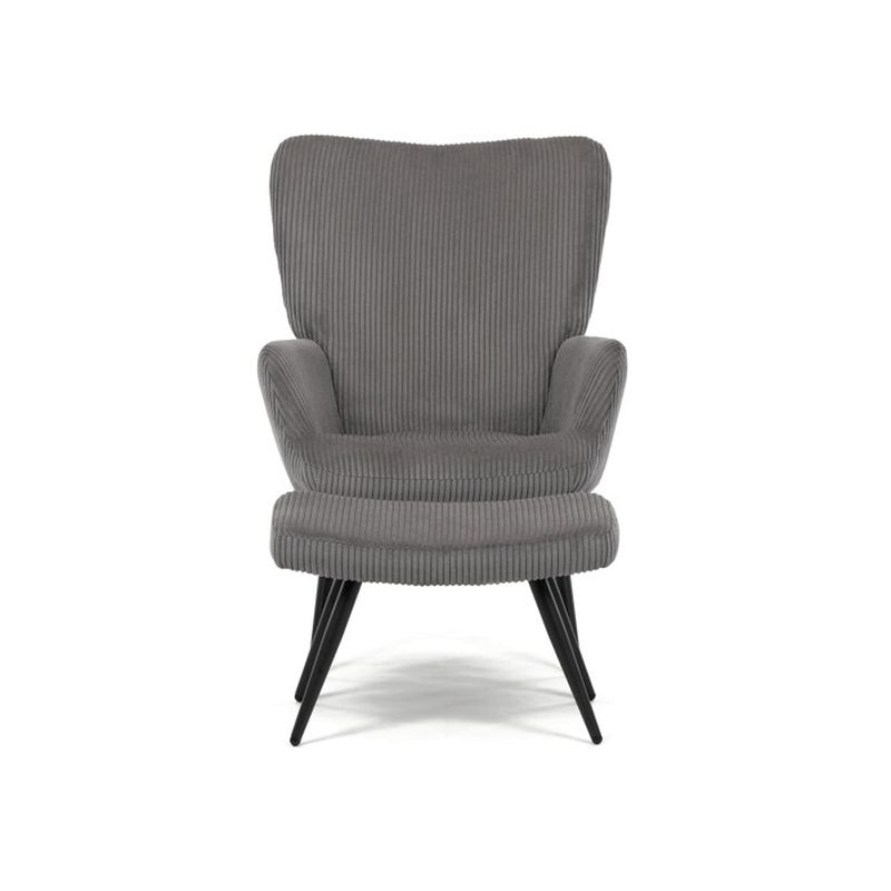 Relaxačné kreslo s podnožkou – sivý menčester