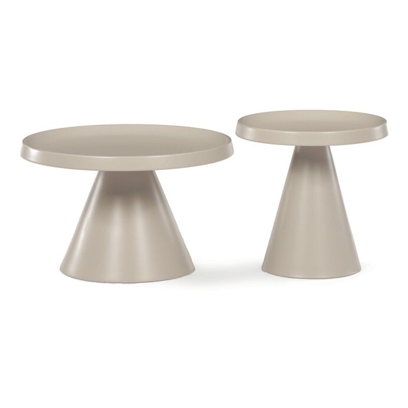Sada dvoch konferenčných stolov z kovu – béžová