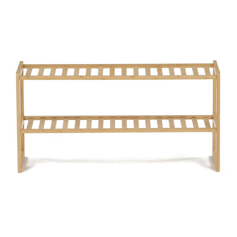 Botník s dvoma policami – prírodný bambus