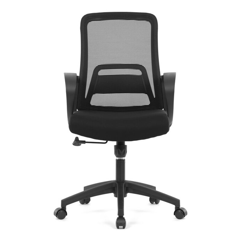 Praktická kancelárska stolička v kombinácii čiernej sieťoviny a plastu